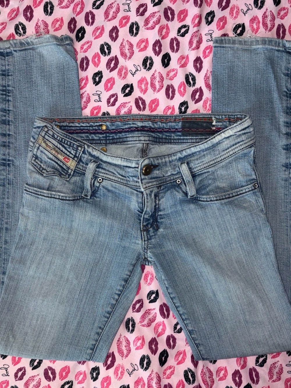 Diesel Industry low rise light wash denim jeans
